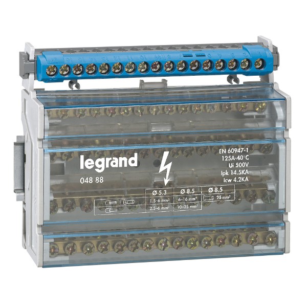 Клемен блок 16x16mm2 нула - Legrand Viking 4845