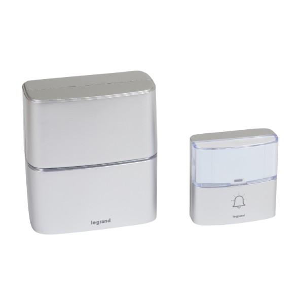 Звънец безжичен 80dB 200 m Алуминий - Legrand Serenity MP3 DC 94271