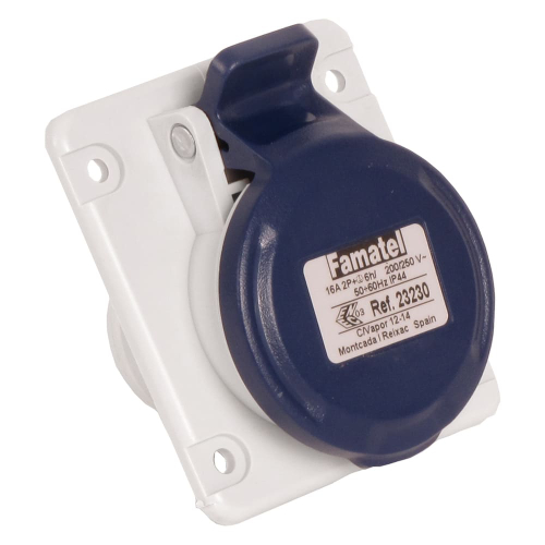 Контакт панелен монтаж наклонен 2P+E 16A 230V IP54 - Famatel SpeedPRO FR23230