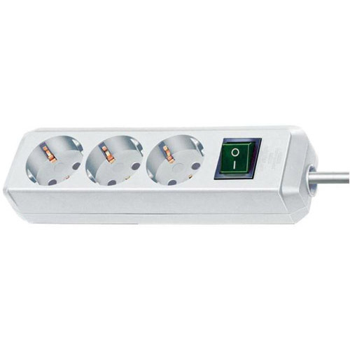 Разклонител 3x 2P+E Eco-line с ключ и кабел 3m Бял - Brennenstuhl Eco-line BS1152320400