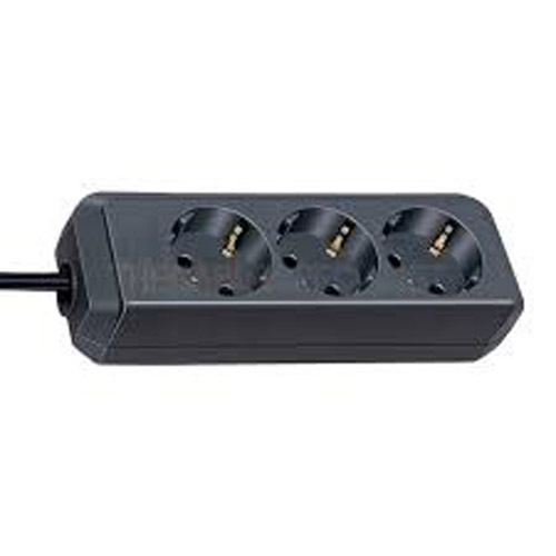 Разклонител 3x 2P+E с кабел 1.5m Черен - Brennenstuhl Eco-line BS1158620015