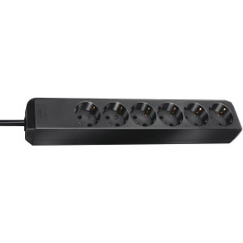 Разклонител 6x 2P+E с кабел 1.5m Черен - Brennenstuhl Eco-line BS1159400015
