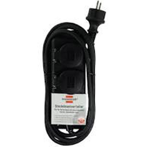 Разклонител 2x 2P+E Power IP44 със защитни капаци и кабел 2m Черен - Brennenstuhl Power IP44 BS1159930