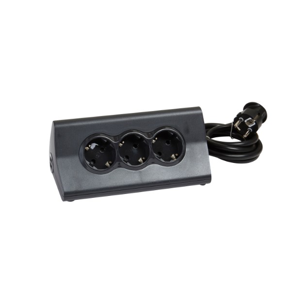 Разклонител 3 x 2P+E и 2 x USB с кабел 1.5 m и защита Черен - Legrand Safety 694811