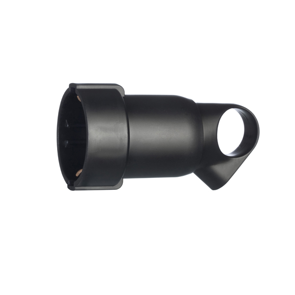 Щекер 2P+E 16A с ринг и кабел на 45° Черен - Legrand Helium 50329