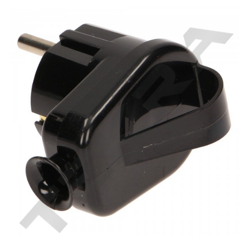 Щепсел 2P+E 16A с ринг и кабел на 90° Черен - ORNO 16UZ WT-16UZ/CZARNY