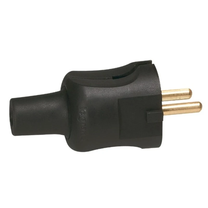 Щепсел 2P 16A с кабел назад IP44 Черен - Legrand Helium 50451