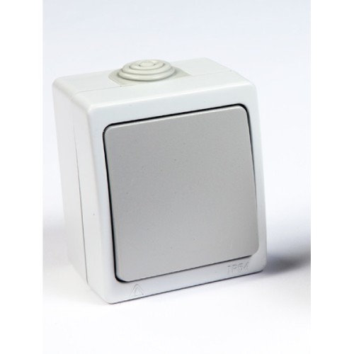 Бутон еднополюсен IP54 Сив - Courbi Surface CR32-20013-004