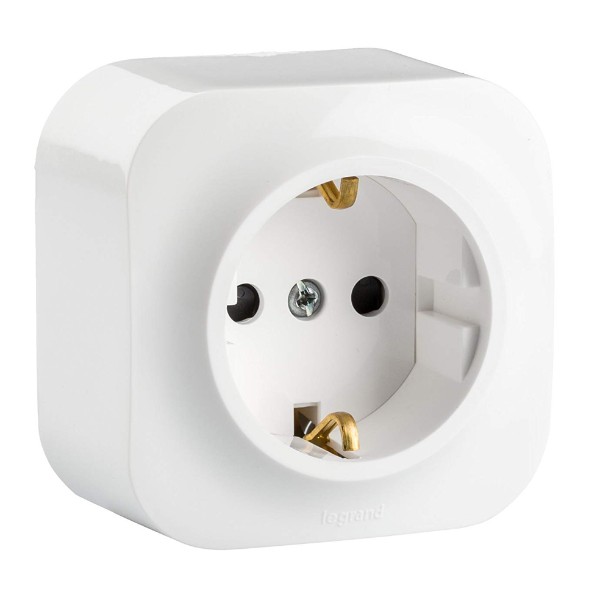 Контакт шуко 2P+E 16A IP21 Бял - Legrand Forix 782420