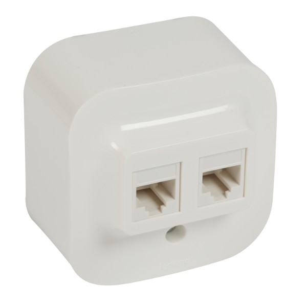 Розетка 2xRJ45 Cat. 5e UTP IP21 Бял - Legrand Forix 782428