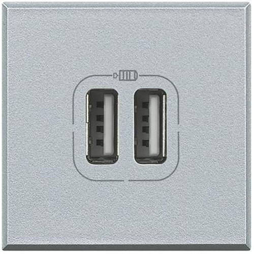 Контакт 2xUSB 1500mA 2М Алуминий - bticino Axolute HC4285C2