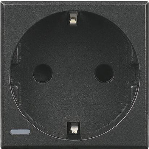 Контакт шуко 2P+E 2М Антрацит - bticino Axolute HS4141