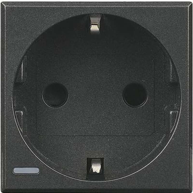 Контакт шуко 2P+E 2М Антрацит - bticino Axolute HS4141