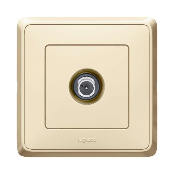 TV Розетка 2150MHz 1.5dB с рамка Крем /блистер опаковка - до изчерпване/ - Legrand Cariva 694166