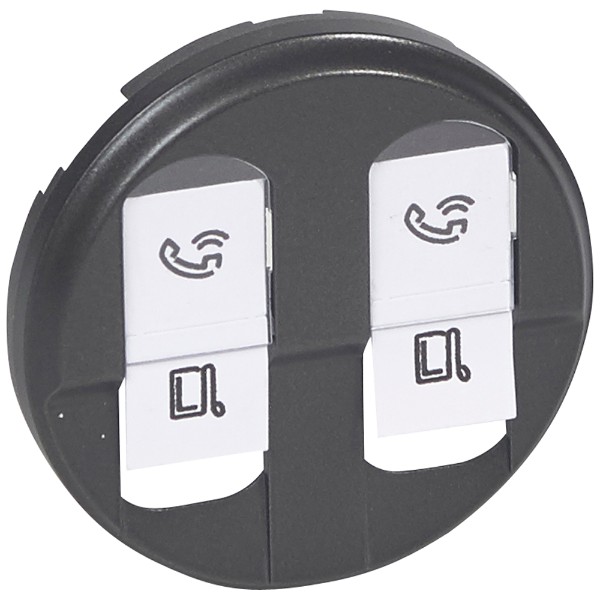 Лицева плочка за розетка 2xRJ45 Графит - Legrand Celiane 67952