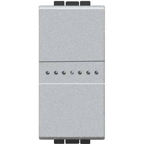 Ключ еднополюсен аксиален 1М Алуминий - bticino Livinglight NT4053AN