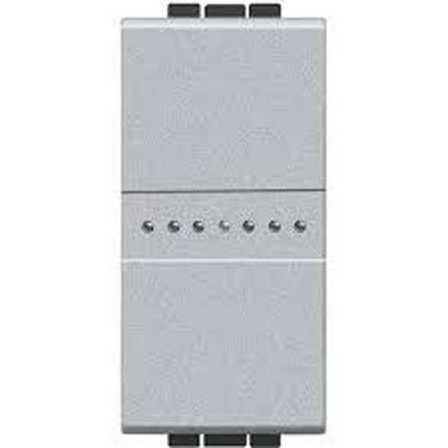 Бутон еднополюсен аксиален 1М Алуминий - bticino Livinglight NT4055AN