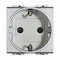 Контакт шуко 2P+E 2М Алуминий - bticino Livinglight NT4141