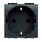 Контакт шуко 2P+E 2М Антрацит - bticino Livinglight L4141