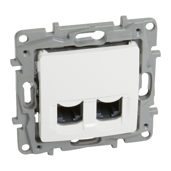 Розетка 2xRJ45 Cat. 6 UTP Бял - Legrand Niloe 764574