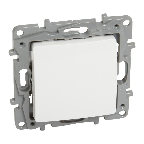 Бутон еднополюсен 6A с LED индикатор Бял - Legrand Niloe 764522