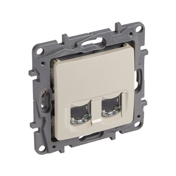 Розетка 2xRJ45 Cat. 6 STP Крем /до изчерпване/ - Legrand Niloe 664876
