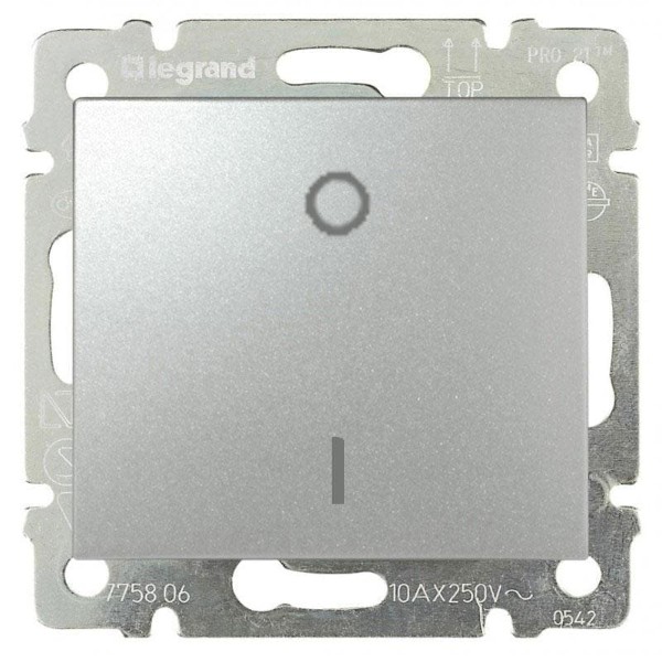 Ключ двуполюсен 16A Алуминий - Legrand Valena 770204