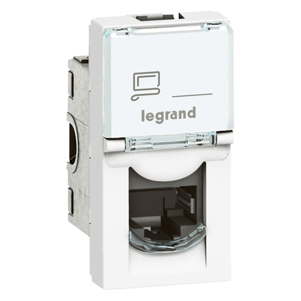 Розетка 1xRJ45 Cat. 6 FTP 1М Бял - Legrand Mosaic 45 76562