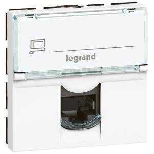 Розетка 1xRJ45 Cat. 6A STP 2М Бял - Legrand Mosaic 45 76576