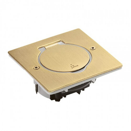 Kвадратна метална подова кутия 2М, IP44, бронз - Legrand Floor box IP44 89710