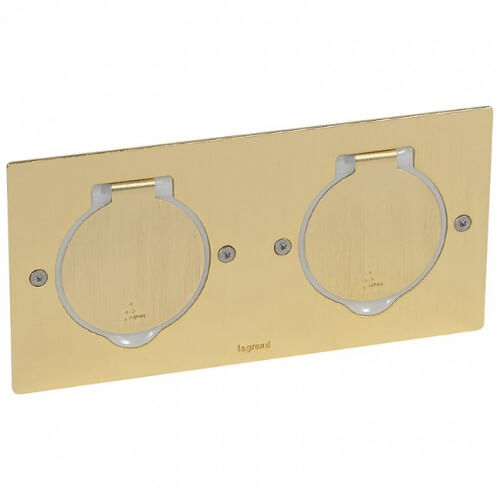 Kвадратна метална подова кутия 2х2М, IP44, бронз - Legrand Floor box IP44 89712