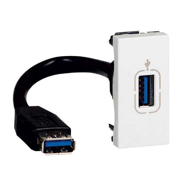 Розетка USB A с кабел 1M Бял - Legrand Mosaic 45 78746