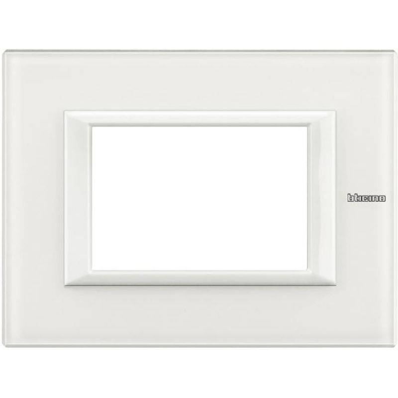 Рамка 3М Rectangular White glass (VBB) - bticino Axolute HA4803VBB