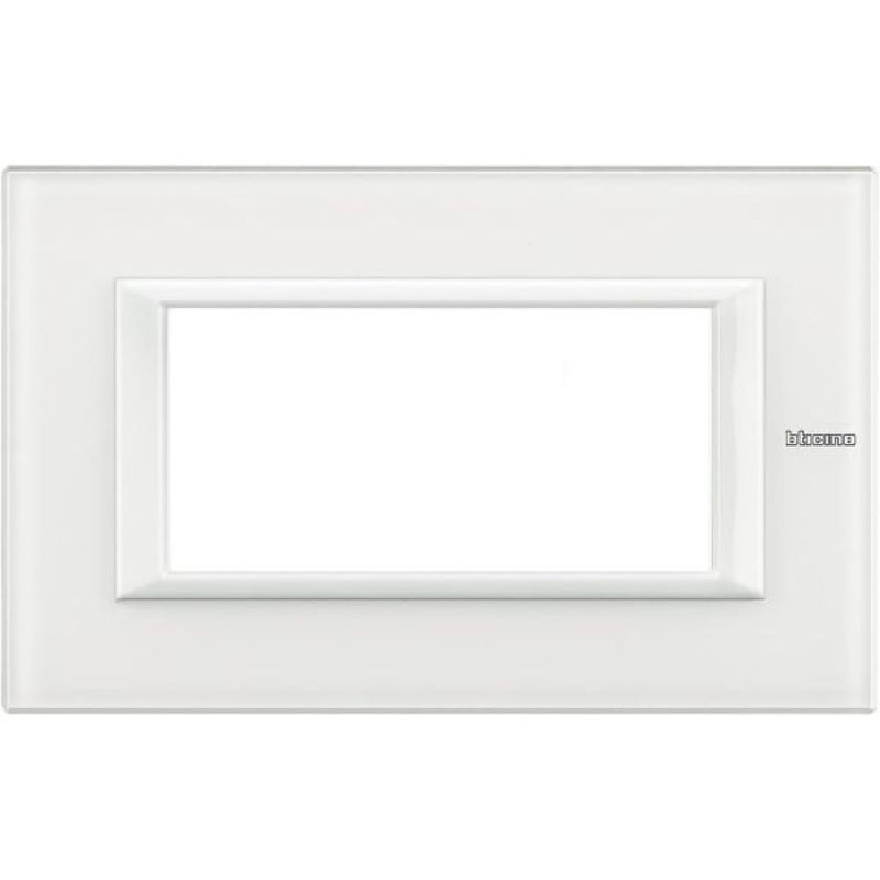 Рамка 4М Rectangular White glass (VBB) - bticino Axolute HA4804VBB