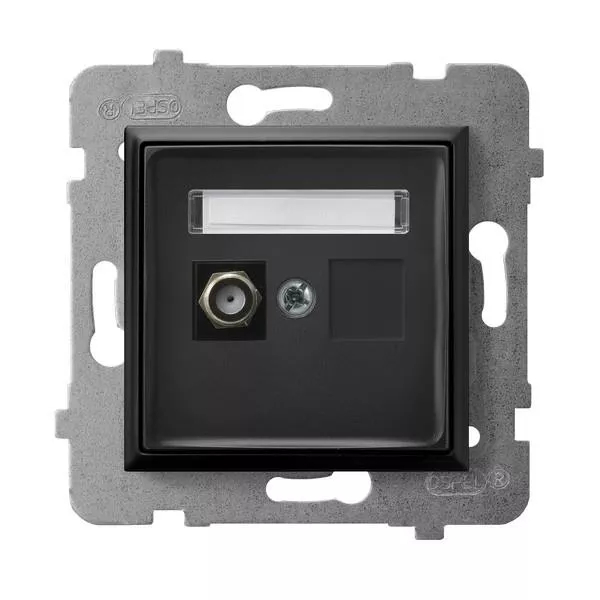 Розетка TV F конектор Черен - OSPEL Aria GPA-1UF/m/33
