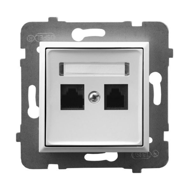 Розетка 2xRJ45 Cat. 5e UTP Бял - OSPEL Aria GPK-2U/K/m/00