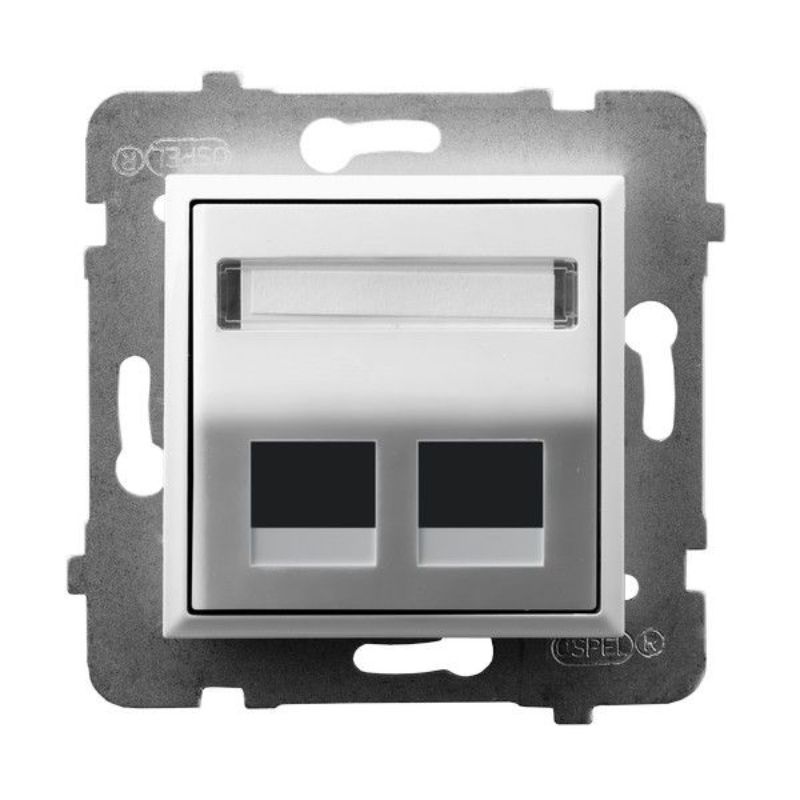 Розетка 2xRJ45 празна Бял - OSPEL Aria GPK-2US/p/00