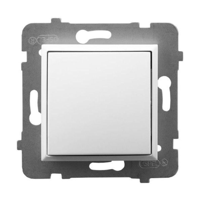 Бутон еднополюсен Бял - OSPEL Aria LP-21U/m/00
