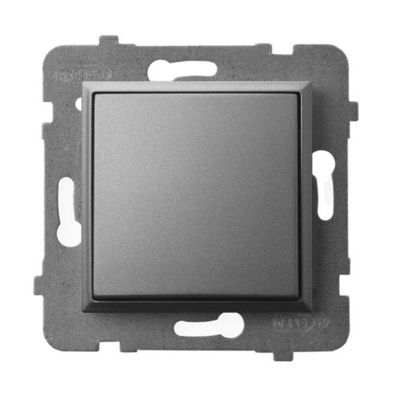 Бутон еднополюсен Сив мат - OSPEL Aria LP-21U/m/70