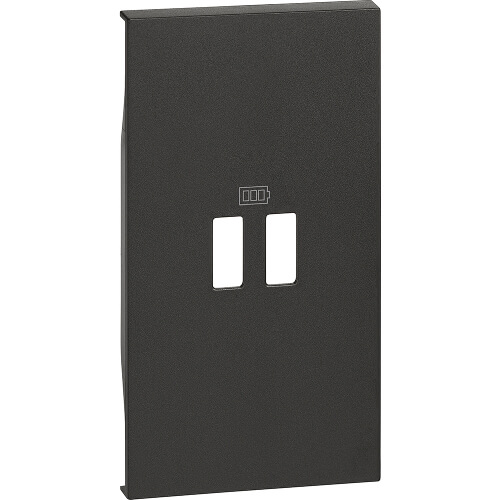 Лицев панел за Розетка 2xUSB 2М Черен - bticino Living Now KG12C