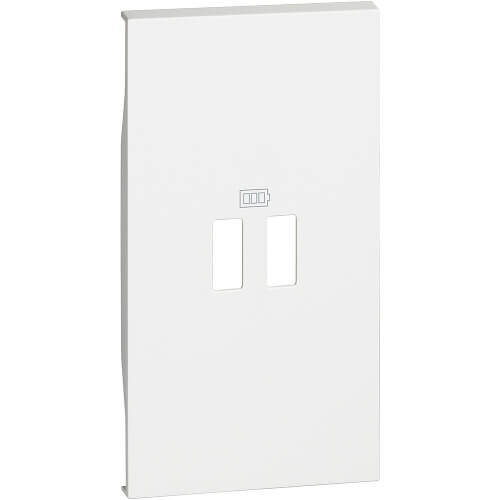 Лицев панел за Розетка 2xUSB 2М Бял - bticino Living Now KW12C