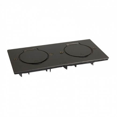 Kвадратна метална подова кутия 2х2М, IP44, кафява стомана - Legrand Floor box IP44 89752