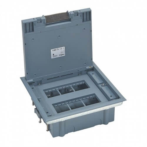 Подова кутия 12М с PVC капак за хоризонтален монтаж на механизми - Legrand Ecobox 88172