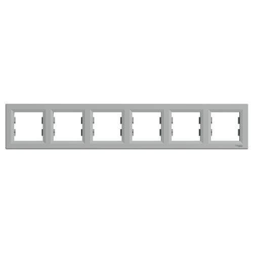 Рамка 6х  Алуминий - SCHNEIDER ELECTRIC Asfora EPH5800661