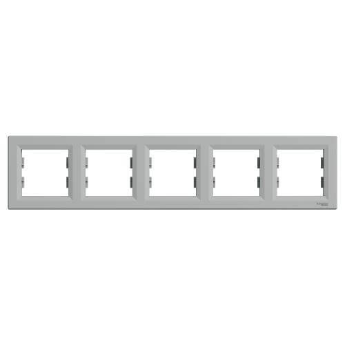 Рамка 5х  Алуминий - SCHNEIDER ELECTRIC Asfora EPH5800561