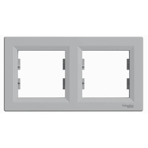 Рамка 2х  Алуминий - SCHNEIDER ELECTRIC Asfora EPH5800261