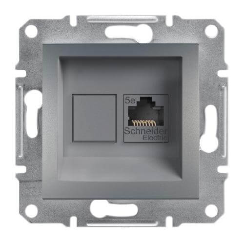 Розетка RJ45 Cat.5e UTP  без рамка Стомана - SCHNEIDER ELECTRIC Asfora EPH4300162