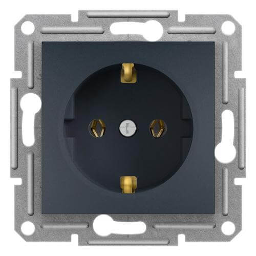 Контакт Шуко 16A без рамка Антрацит - SCHNEIDER ELECTRIC Asfora EPH2900171