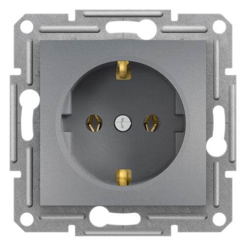 Контакт Шуко 16A без рамка Стомана - SCHNEIDER ELECTRIC Asfora EPH2900162