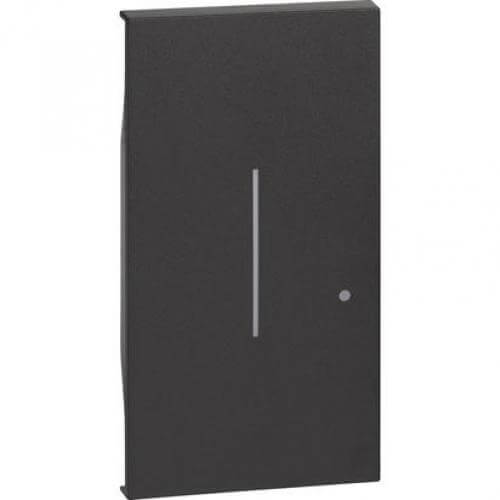 Лицев панел за безжичен еднополюсен ключ 2M Черен - bticino Living Now with Netatmo KG42M2